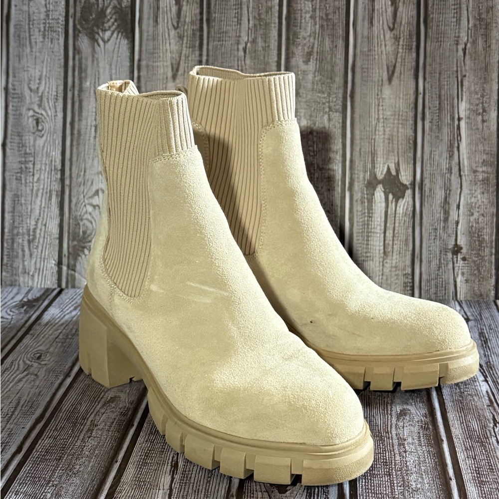 Steve Madden Cream Ankle Booties